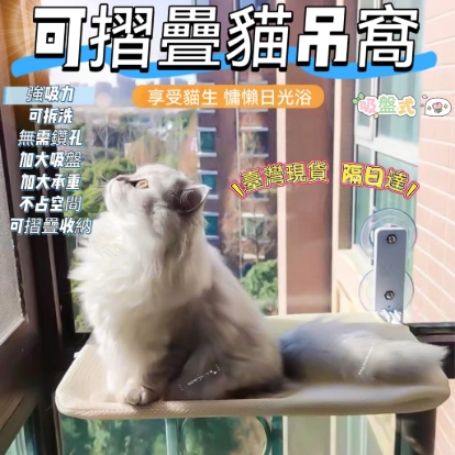 吸盤貓吊床 折疊貓吊床 貓吊床掛式 貓吊床 貓吊床窗戶 貓咪吊床 貓咪窗戶吊床 貓吊床吸盤 貓跳台 貓窗戶吊床
