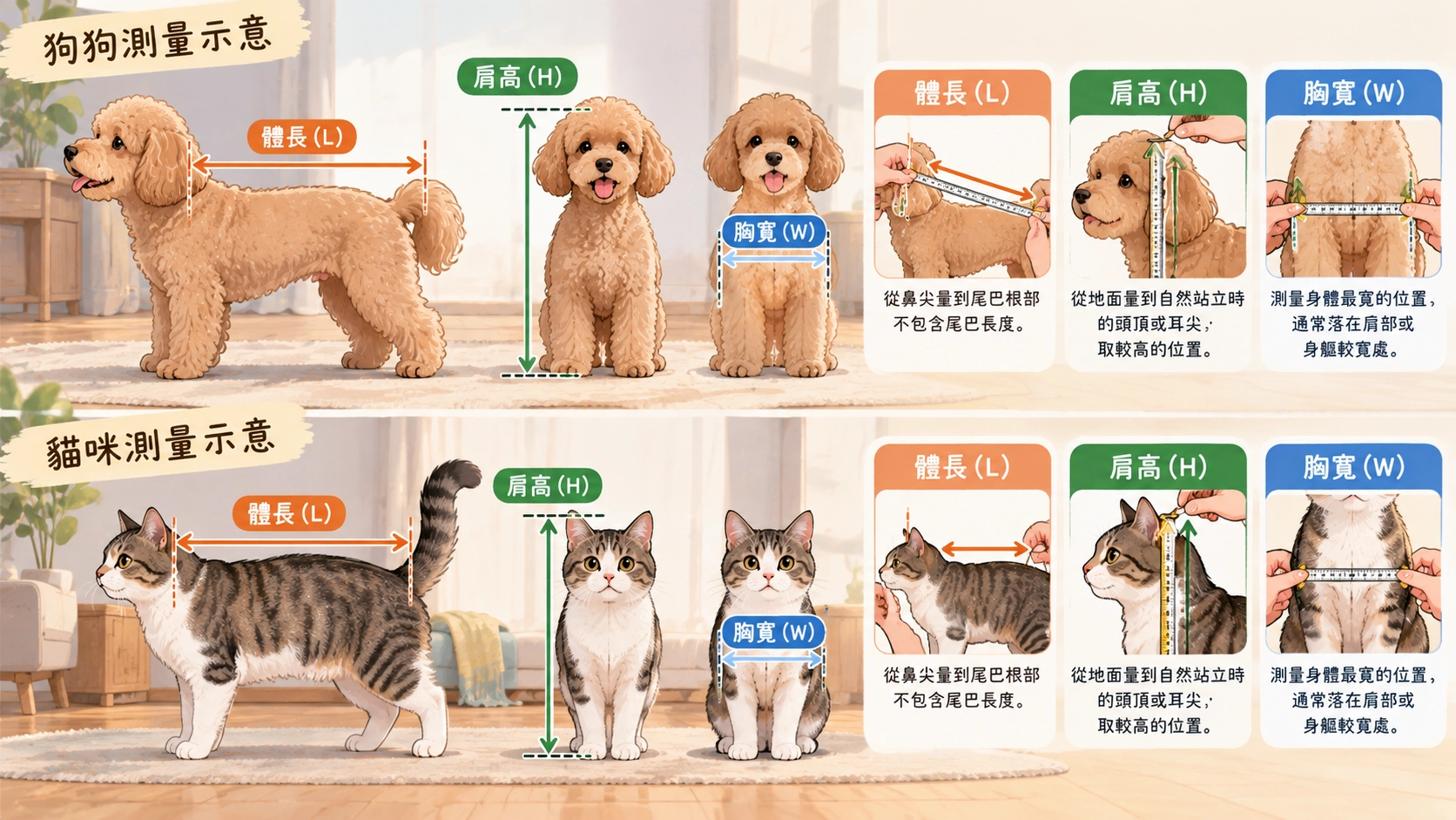 測量寵物尺寸方式／冠強吃喝玩樂