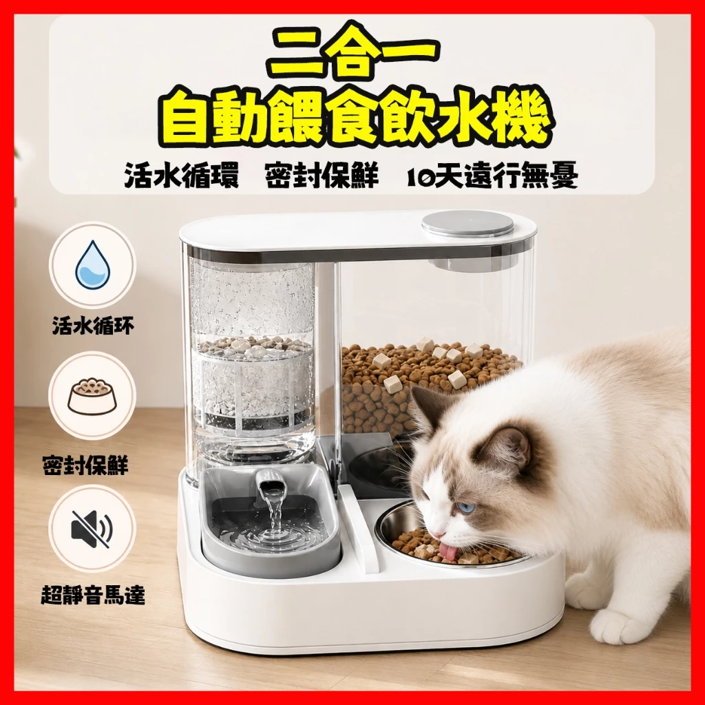 自動餵食機 二合一 寵物飲水機 貓咪飲水機