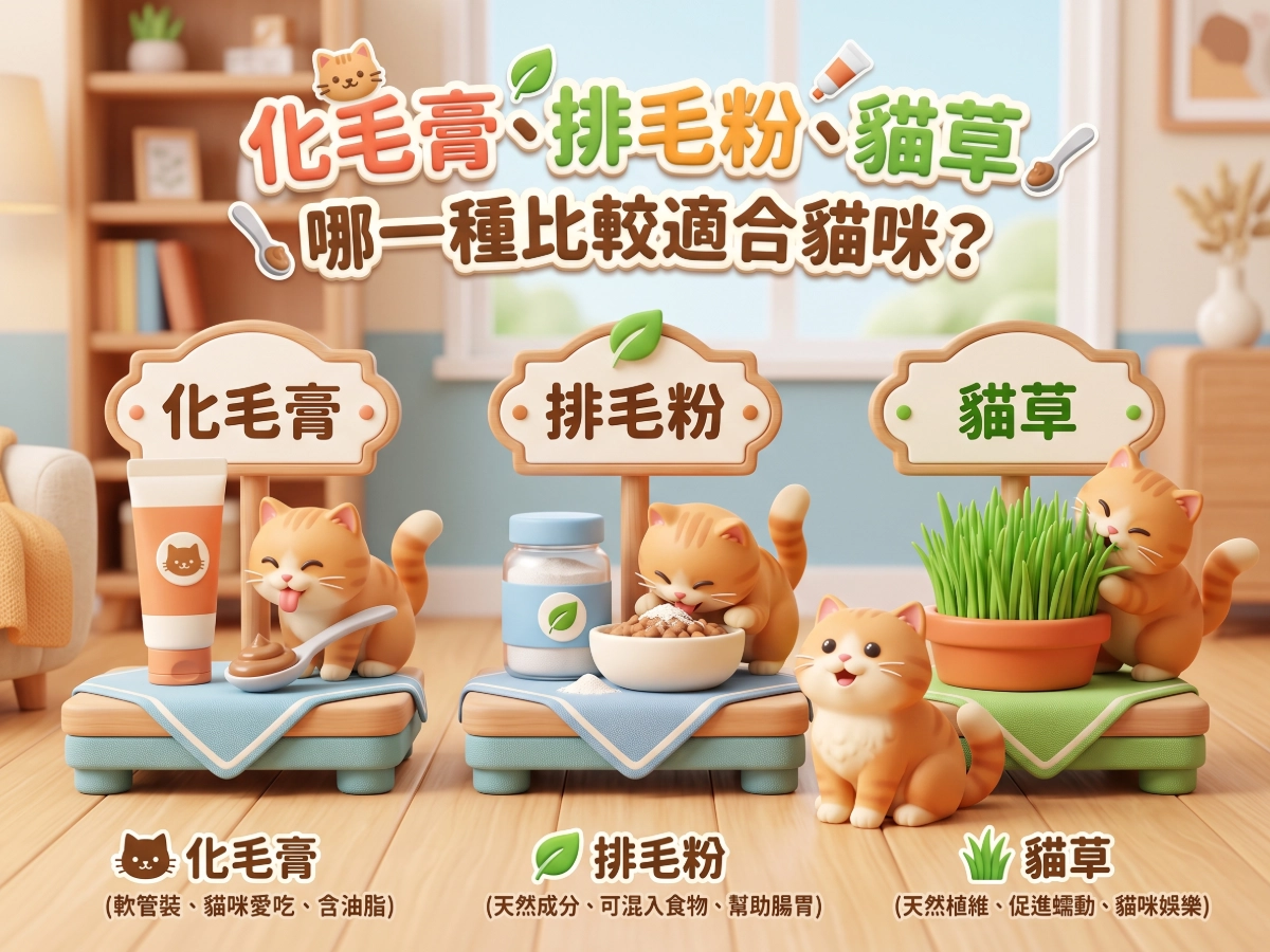 化毛膏、排毛粉、貓草，哪一種比較適合貓咪