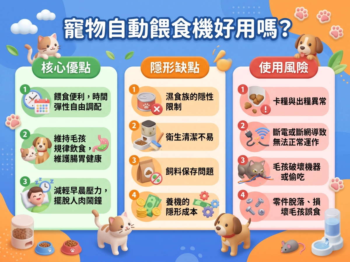 寵物自動餵食機好用嗎？優缺點與使用風險