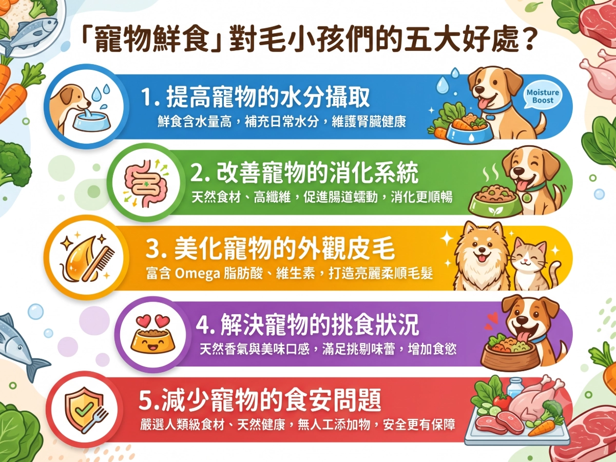 「寵物鮮食」對毛小孩們的五大好處