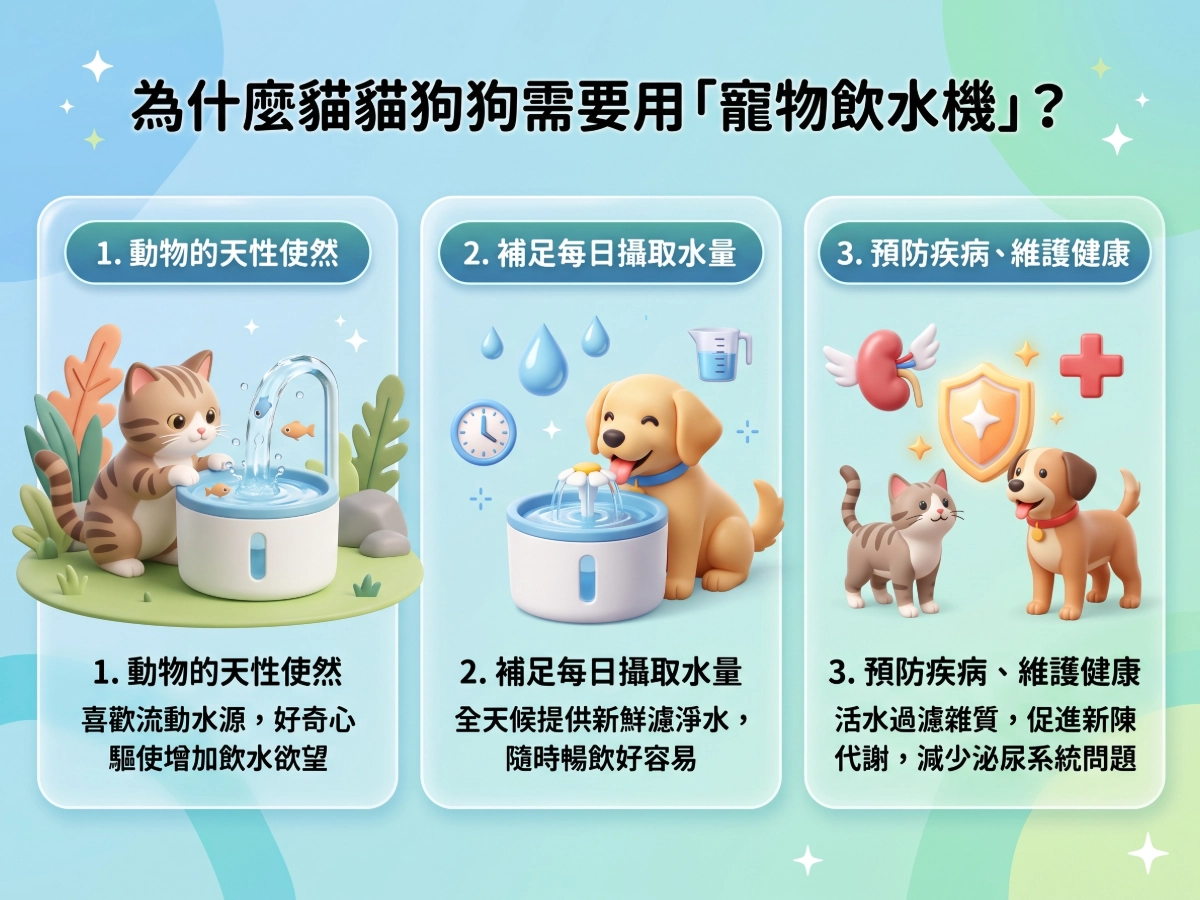 為什麼貓貓狗狗需要用「寵物飲水機」