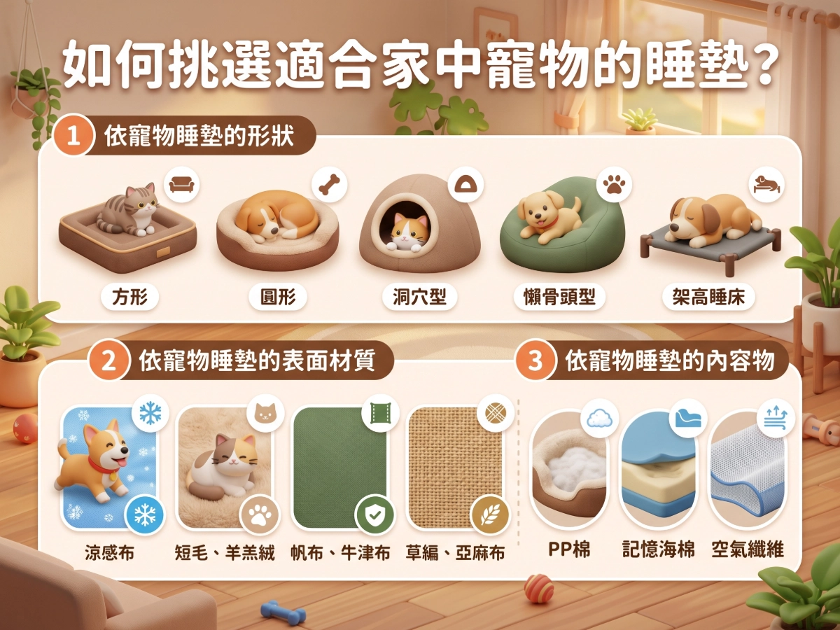 適合家中寵物的睡墊，從何挑選呢