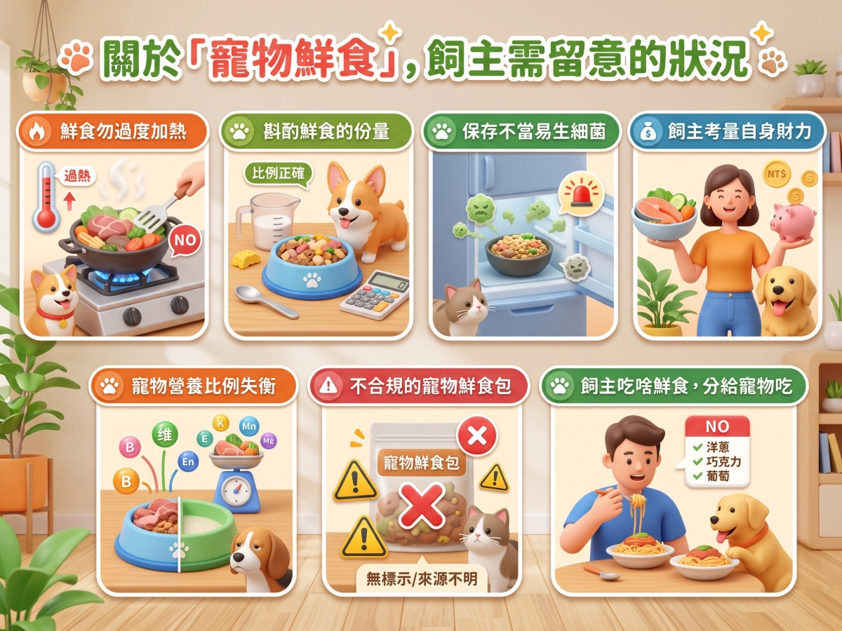 關於「寵物鮮食」,飼主需留意的狀況